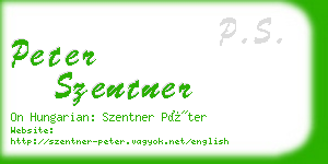 peter szentner business card